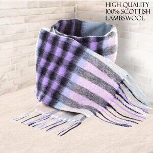 100% Lambswool Scarf Hypoallergenic SCOTTISH IMPORT THINK SOFT WARM TARTAN NWT